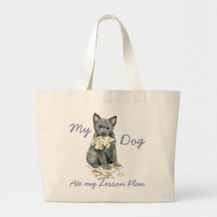 Bolsa Tote Grande Meu Mudi Comeu Minha Lição Plano Grande Saco De To