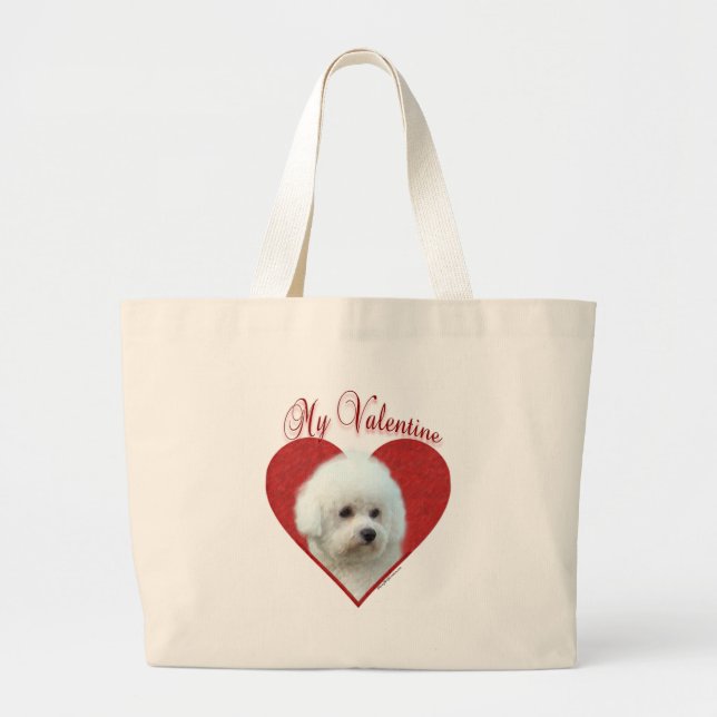 Bolsa Tote Grande Meu Namorados Bichon Frise (Frente)