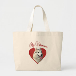 Bolsa Tote Grande Meu Namorados Siberiano Husky: Roucos de amor