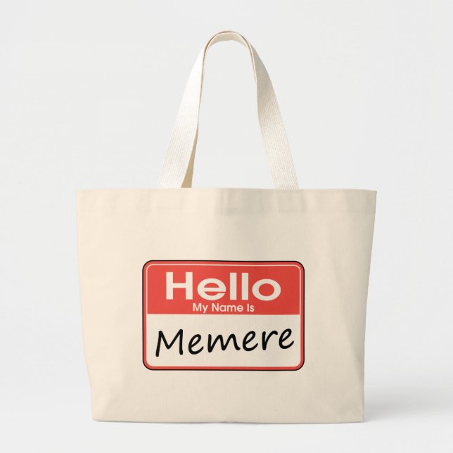 Bolsa Tote Grande Meu nome é Memere (Frente)