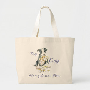 Bolsa Tote Grande Meu pitbull comeu meu plano de aula