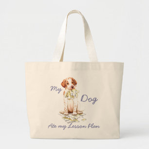Bolsa Tote Grande Meu Ponteiro Comeu Meu Plano De Lição Grande Sac
