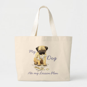 Bolsa Tote Grande Meu Pug comeu meu plano de aula
