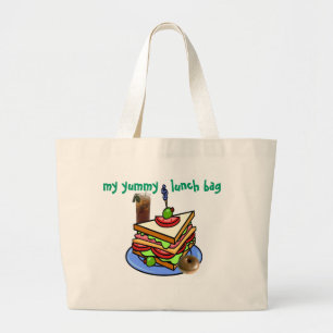 Bolsa Tote Grande Meu saco saboroso do almoço