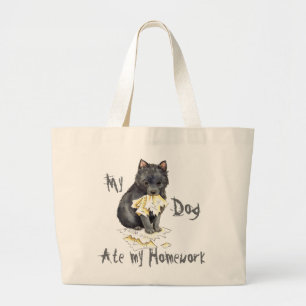 Bolsa Tote Grande Meu Schipperke Comeu Meu Trabalho De Casa