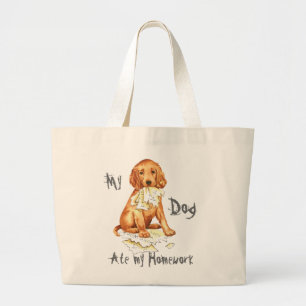 Bolsa Tote Grande Meu Setter Irlandês Comeu Meu Trabalho De Casa