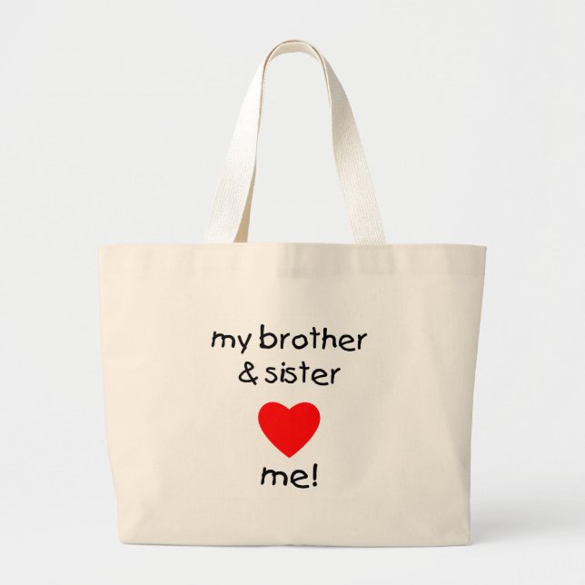 Bolsa Tote Grande Meus irmão & irmã amam-me (Frente)