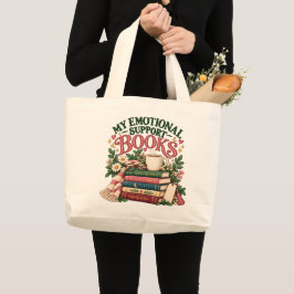 Bolsa Tote Grande Meus Livros de Apoio Emocional Amante de Livros