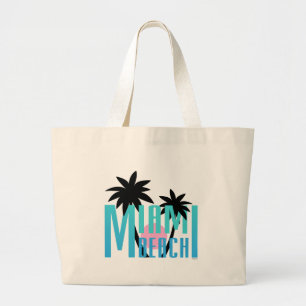 Bolsa Tote Grande Miami-Praia-Florida-Tipografia