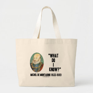 Bolsa Tote Grande Michel de Montaigne o que mim sabem? Citações