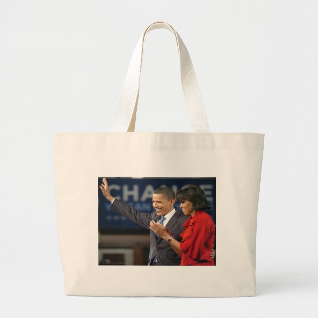 Bolsa Tote Grande Michelle & Barack Obama (Frente)