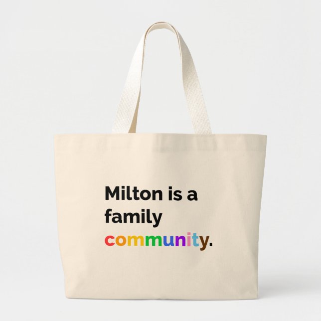 Bolsa Tote Grande Milton é uma comunidade familiar ORGULHE LGBTQ+ To (Frente)