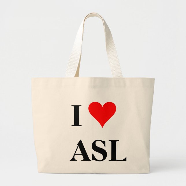 Bolsa Tote Grande Mim (coração) ASL (Frente)