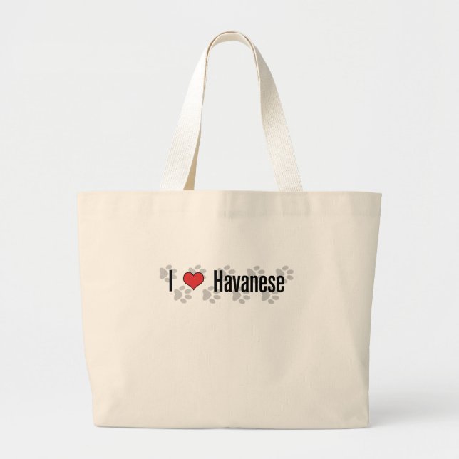 Bolsa Tote Grande Mim (coração) Havanese (Frente)