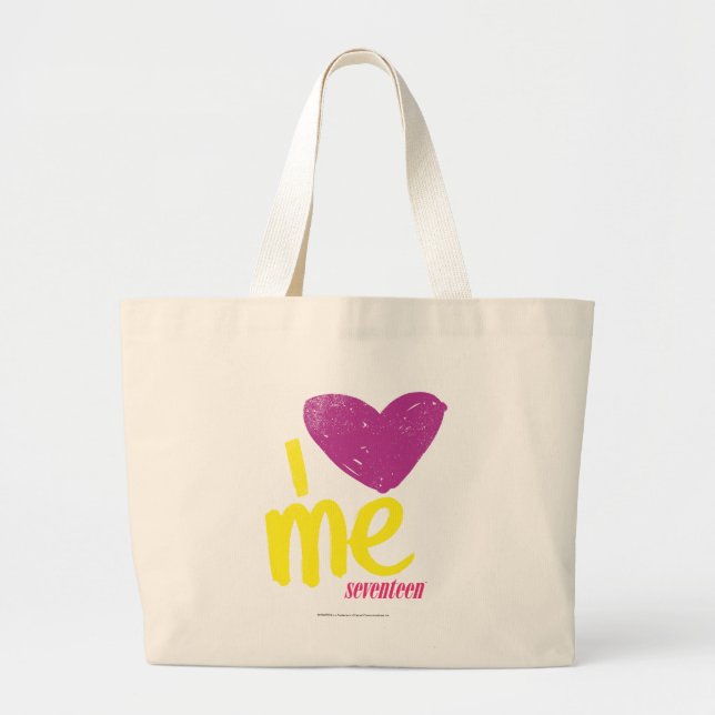 Bolsa Tote Grande Mim coração mim roxo/amarelo (Frente)