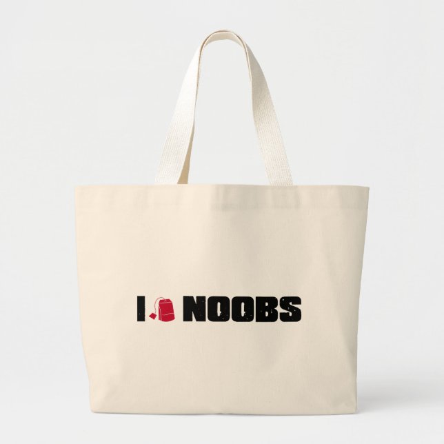 Bolsa Tote Grande mim noobs (do saquinho de chá) (Frente)
