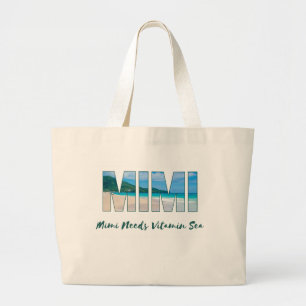 Bolsa Tote Grande "Mimi Precisa De Vitamina Sea" - Saco De Tota De P