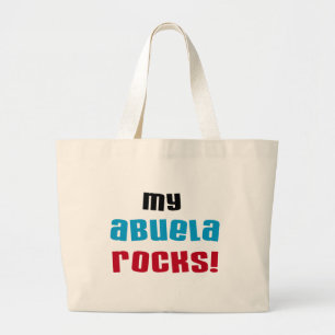 Bolsa Tote Grande Minha Abuela Rocks T-shirts e presentes