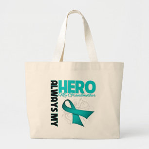 Bolsa Tote Grande Minha Avó Sempre Meu Herói - Câncer de ovário