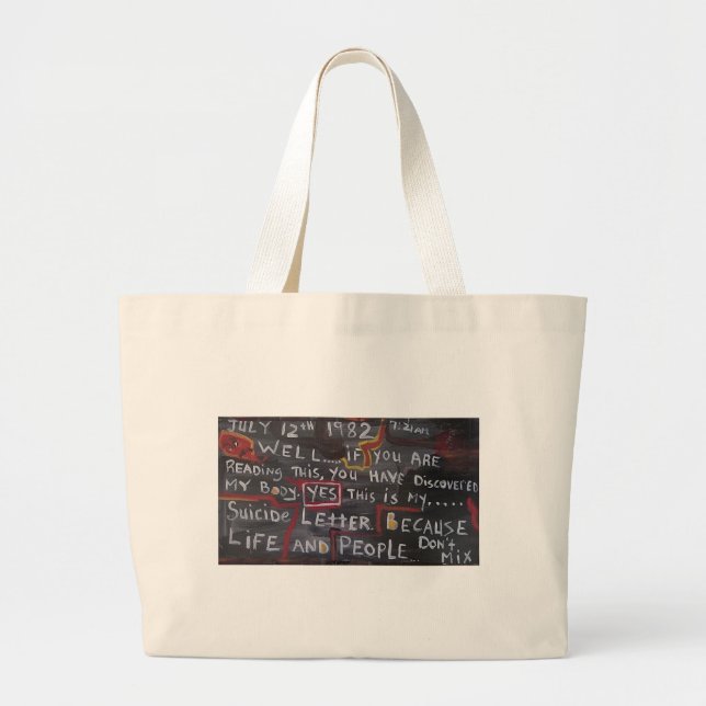 Bolsa Tote Grande Minha Carta de Suicídio (Frente)