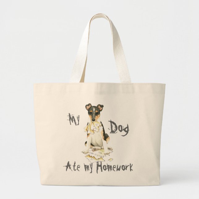 Bolsa Tote Grande Minha Collie Suave Comeu Minha Casa (Frente)
