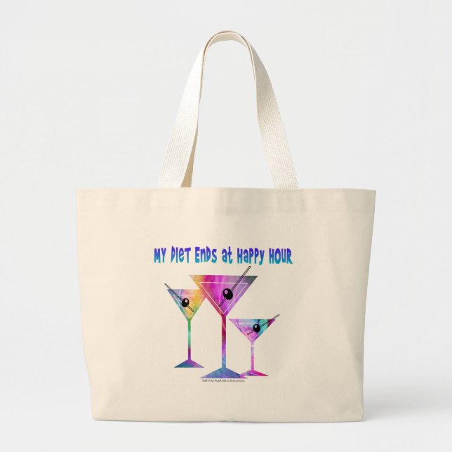 Bolsa Tote Grande Minha DIETA termina na Hora Feliz! (Frente)