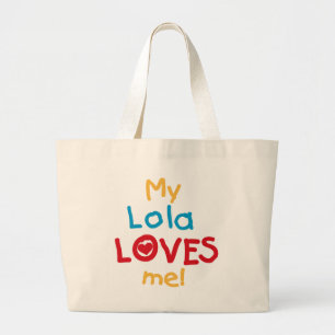 Bolsa Tote Grande Minha Lola me ama T-shirts e presentes