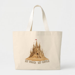 Bolsa Tote Grande Minha Praia, Meu Castelo de Areia