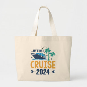 Bolsa Tote Grande Minha Primeira Viagem de Cruzeiro 2024