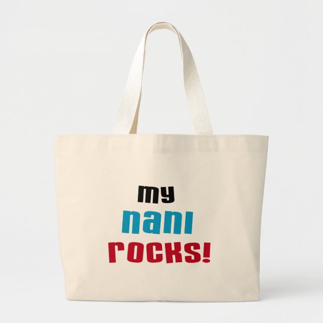 Bolsa Tote Grande Minhas camisetas Nani Rocks e presentes (Frente)