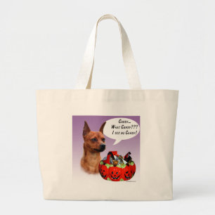 Bolsa Tote Grande Miniatura Pinscher Halloween Candy
