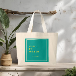 Bolsa Tote Grande Minimalist Personalized Kissed by the Sun Tote Bag