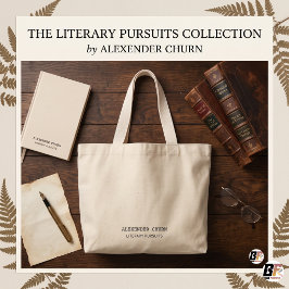 Bolsa Tote Grande Minimalista Ivy League Nome Literário Personalizad