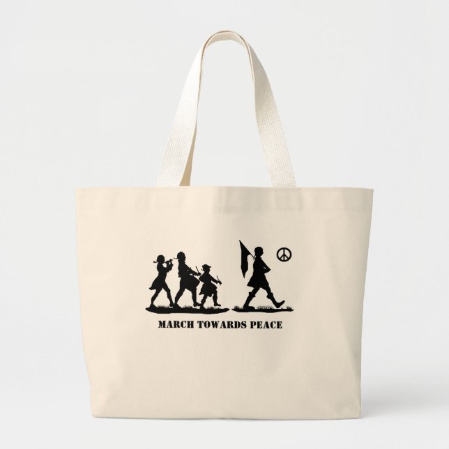 Bolsa Tote Grande Minutemen Marching Silhouette Patriotic Tote Bag (Frente)