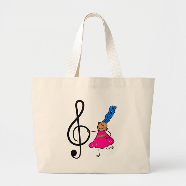 Bolsa Tote Grande Miúdo da música (Frente)