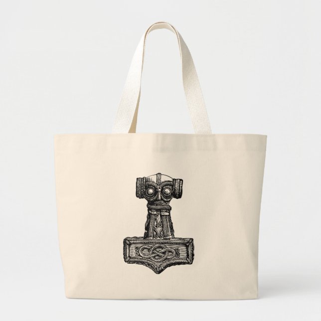 Bolsa Tote Grande Mjolnir: O martelo do Thor (Frente)
