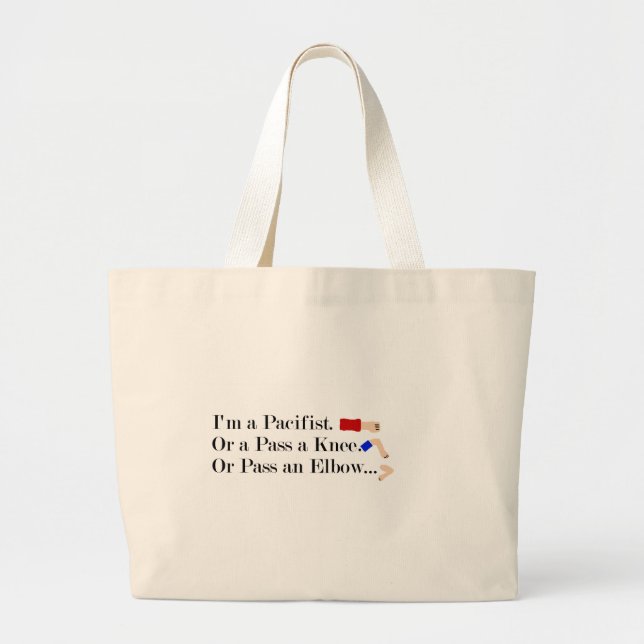 Bolsa Tote Grande MMA Pacifist Humor Design (Frente)