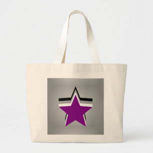 Bolsa Tote Grande Mochila de estrelas do orgulho da assexualidade