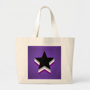 Bolsa Tote Grande Mochila de estrelas do orgulho da assexualidade