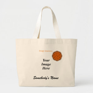 Bolsa Tote Grande Modelo de Flower Laranja por Kenneth Yoncich