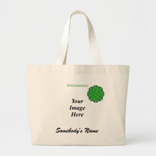 Bolsa Tote Grande Modelo de Flower Verde por Kenneth Yoncich
