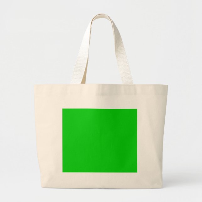 Bolsa Tote Grande Modelo de fundo verde chocante - personalize o seu (Frente)