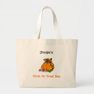 Bolsa Tote Grande Modelo de Trick ou Tratar Bag Personalizada