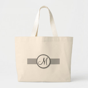 Bolsa Tote Grande Modelo do selo do monograma dividido personalizáve