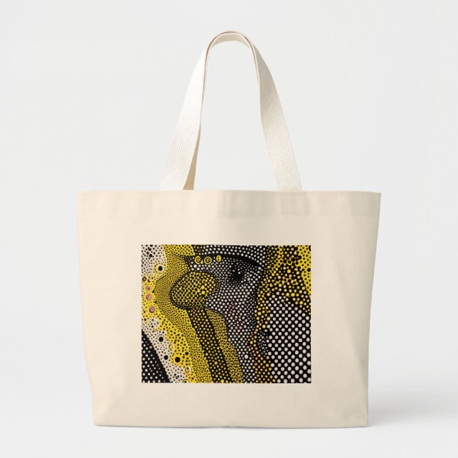 Bolsa Tote Grande Modern Abstract Dot Pattern  (Frente)