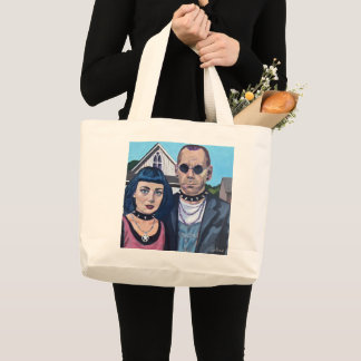 Bolsa Tote Grande Modern American Gothic  Art- Grant Woods Inspired