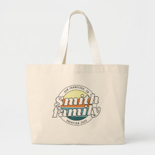 Bolsa Tote Grande Moderno Simples Colorido Férias em Família