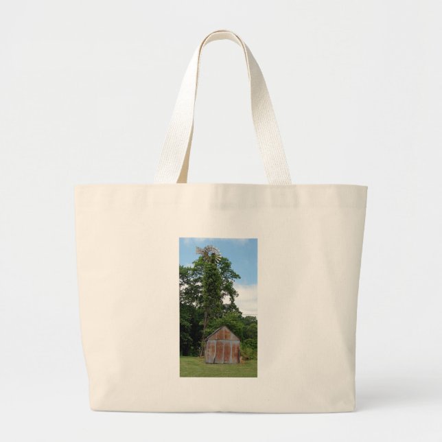 Bolsa Tote Grande Moinho de vento e moinho (Frente)