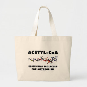 Bolsa Tote Grande Molécula Acetil-CoA essencial para o metabolismo