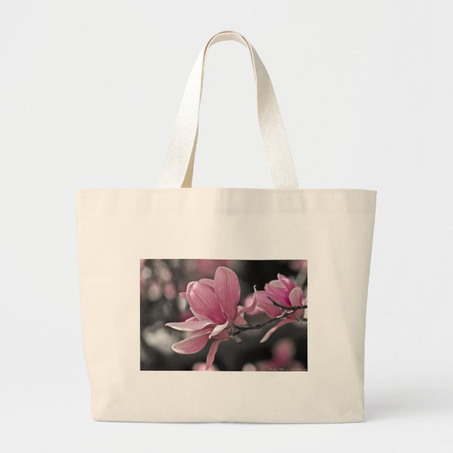 Bolsa Tote Grande Molho Rosa Japonês Magnolia (Frente)